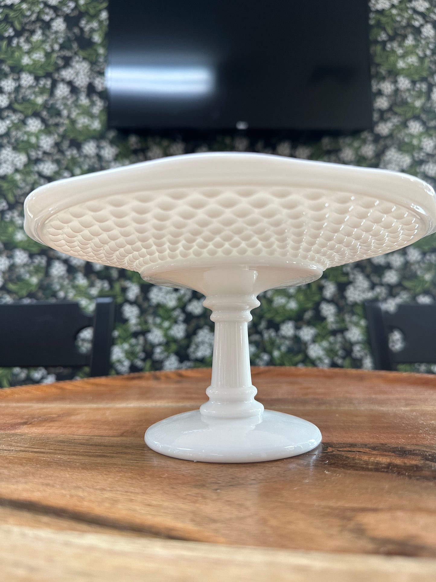 Vintage 8" Milk Glass Petite Pedestal Dessert Stand