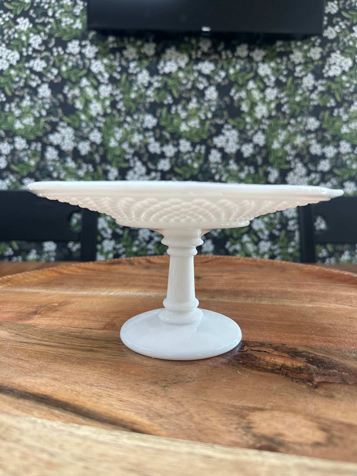 Vintage 8" Milk Glass Petite Pedestal Dessert Stand