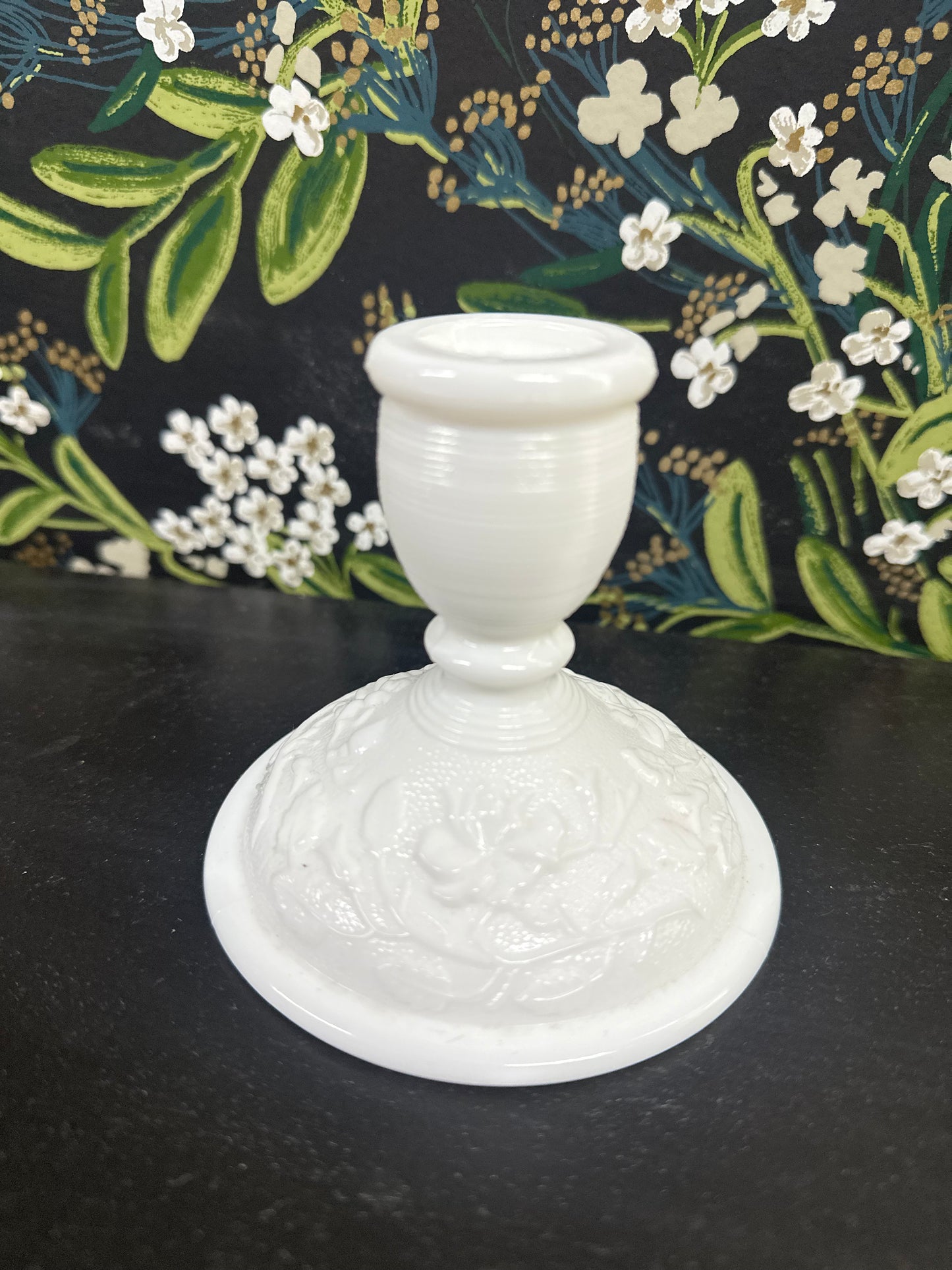 Vintage Imperial Glass Co. Doeksin White Milk Glass Candle Holder