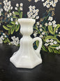 Vintage Anchor Hocking Milk Glass Colonial Chamber Candle Stick w/ Handle