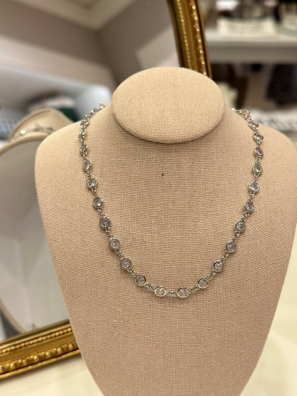 Silver Diamond by the Yard Necklace