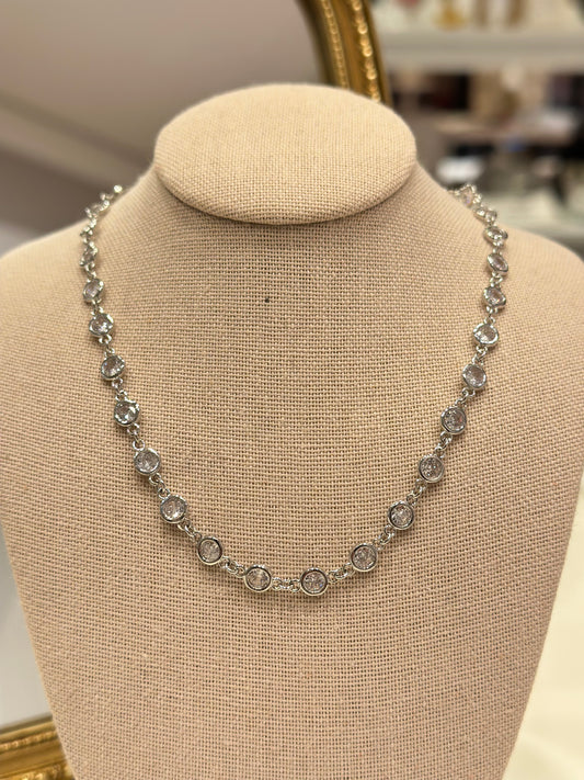 Silver Diamond by the Yard Necklace
