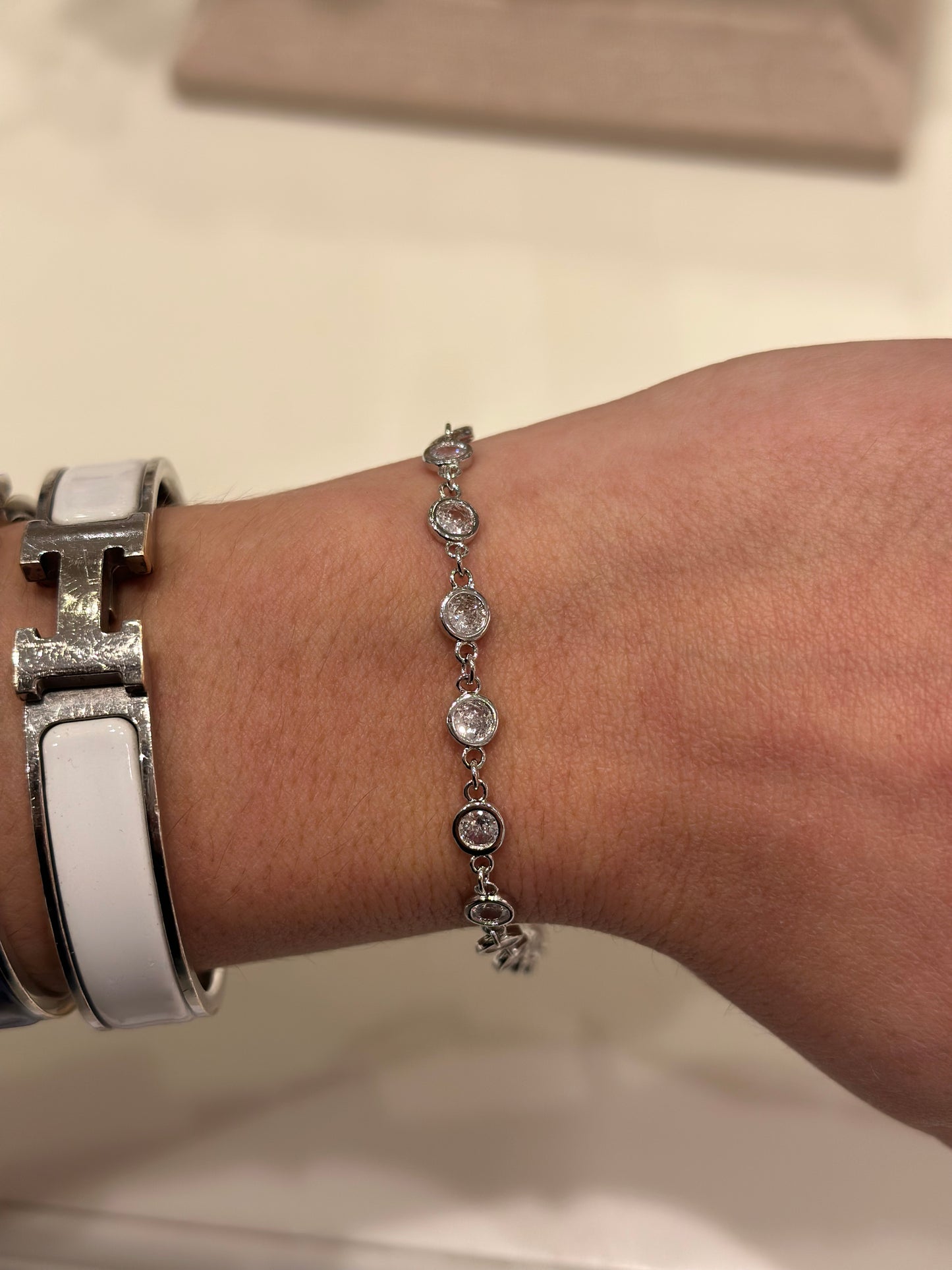 Silver Diamond by the Yard Bracelet