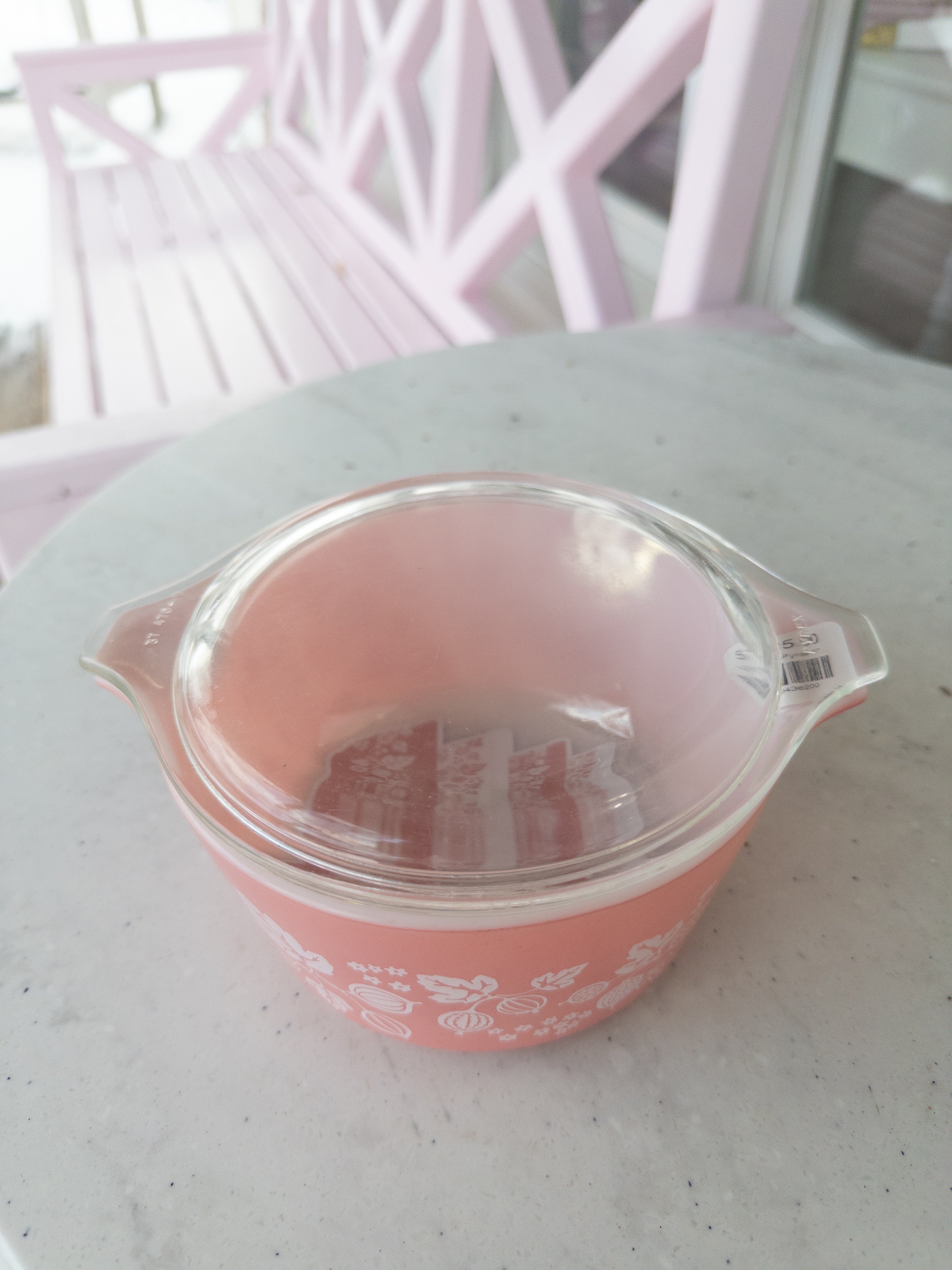 Vintage Pyrex 473 Pink Gooseberry Casserole Dish w/ Lid – The
