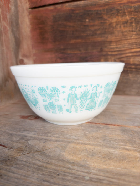 Vintage Pyrex 402 Turquoise Amish Butterprint Mixing Bowl