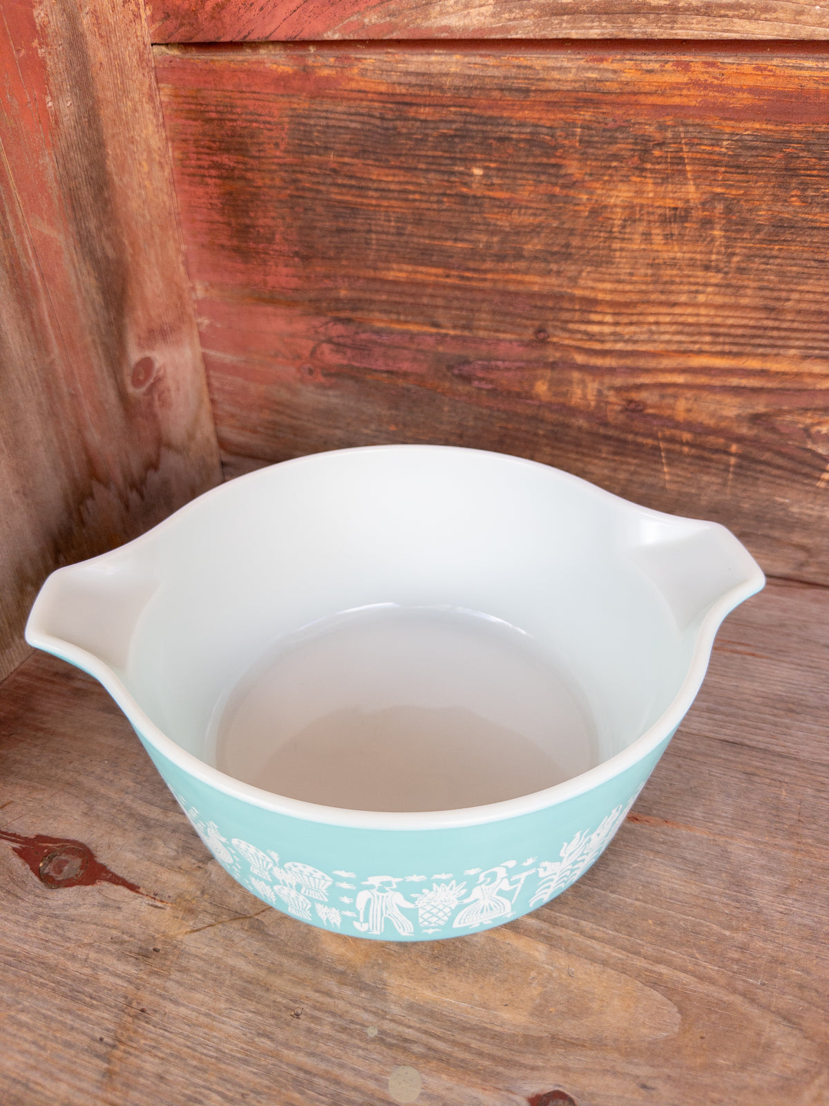 Vintage Pyrex Turquoise Amish Butterprint Cinderella Mixing Bowl