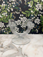 Vintage Clear Glass Art Deco Style Double Candlestick Holder