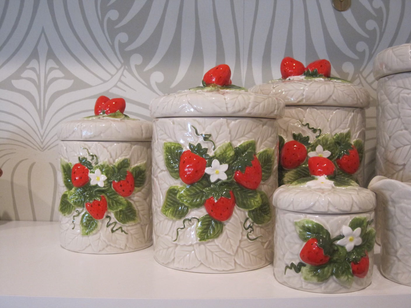 Vintage Strawberry Canisters