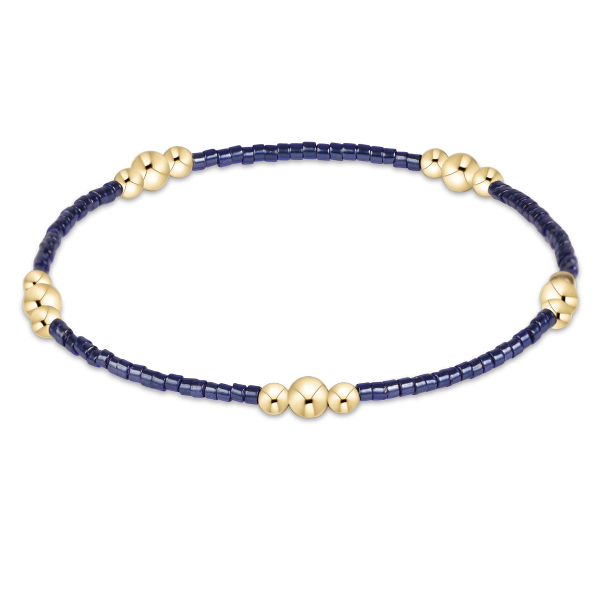 enewton Hope Purpose Gold Bracelet - Navy shown flat on a plain white background