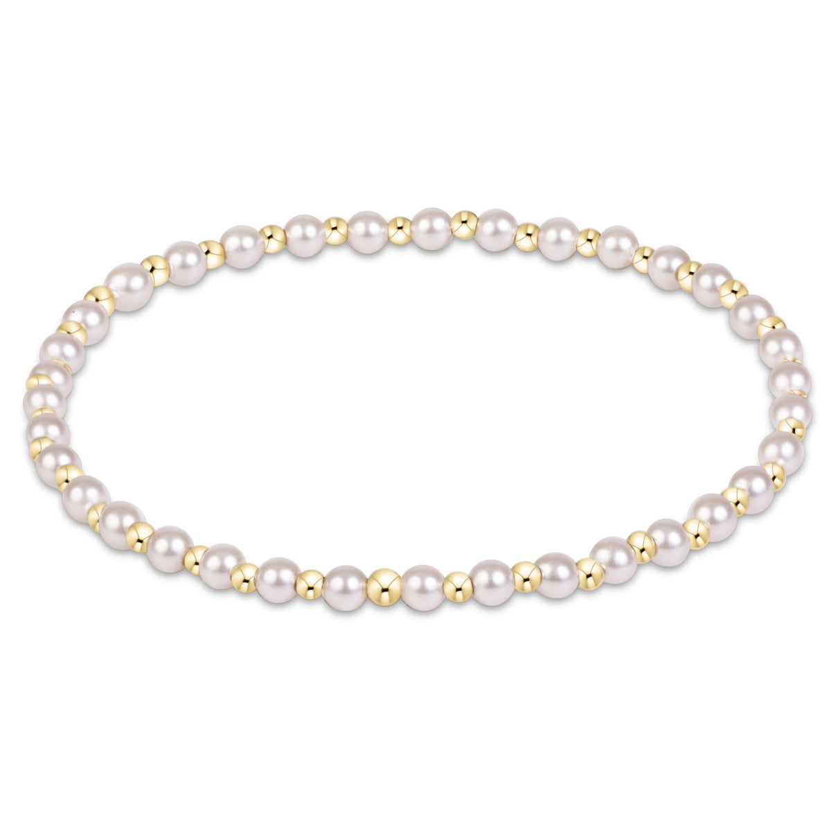 enewton Grateful Pearl 3mm Beaded Bracelet shown flat on a plain white background