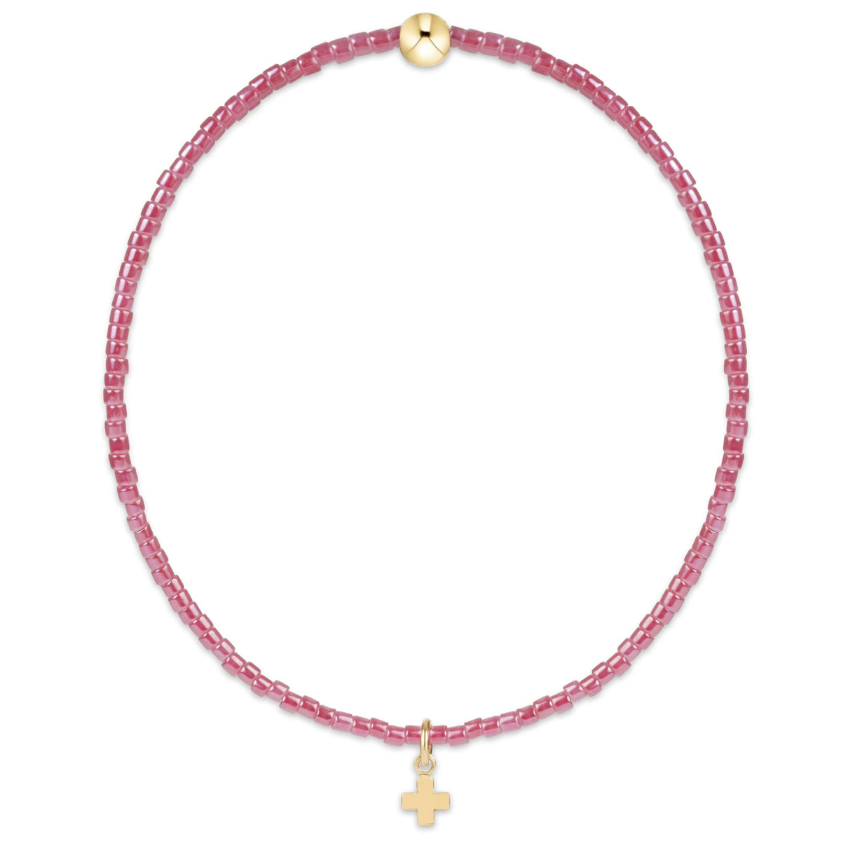 enewton Hope Classic Pink Champagne Signature Cross Bracelet shown flat on a plain white background