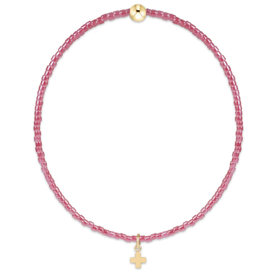 enewton Hope Classic Pink Champagne Signature Cross Bracelet shown flat on a plain white background