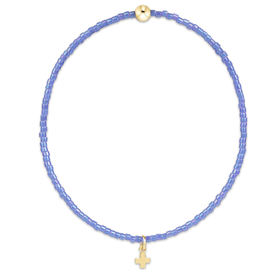 enewton Hope Classic Bright Blue Signature Cross Bracelet shown flat on a plain white background
