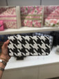 Houndstooth Black/White Clutch w/ Chain