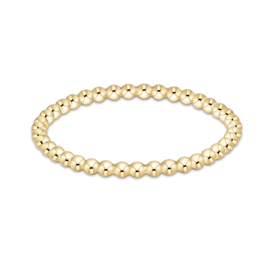 enewton Classic Gold 1.5mm Bead Ring in Size 6 shown upright on white