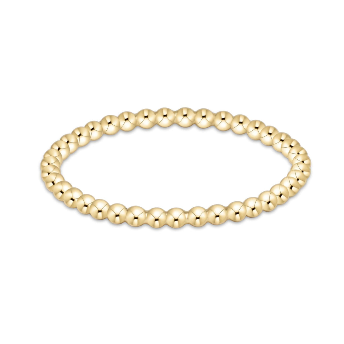 enewton Classic Gold 1.5mm Bead Ring in Size 8 shown upright on white
