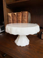 Vintage Anchor Hocking Milk Glass Cake Stand w/ Harvest Grape Pattern