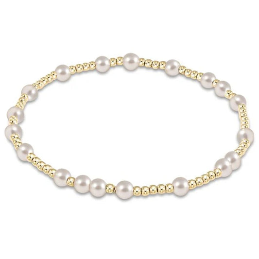 Hope Unwritten 4mm Bead  Bracelet - Pearl