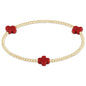 enewton Signature Cross 2mm Gold Beaded Bracelet in Red shown flat on a plain white background