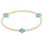 enewton Signature Cross 2mm Gold Beaded Bracelet in Mint shown flat on a plain white background