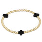 enewton Signature Cross 3mm Gold Beaded Bracelet in Onyx shown flat on a plain white background