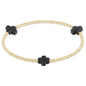enewton Signature Cross 2mm Gold Beaded Bracelet in Onyx shown flat on a plain white background