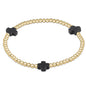 enewton Signature Cross 3mm Gold Beaded Bracelet in Charcoal shown flat on a plain white background