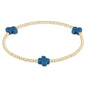 enewton Signature Cross 2mm Gold Beaded Bracelet in Cobalt shown flat on a plain white background