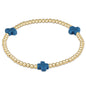 enewton Signature Cross 3mm Gold Beaded Bracelet in Cobalt shown flat on a plain white background