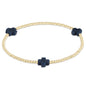 enewton Signature Cross 2mm Gold Beaded Bracelet in Navy shown flat on a plain white background