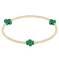 enewton Signature Cross 2mm Gold Beaded Bracelet in Emerald shown flat on a plain white background