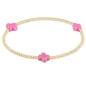enewton Signature Cross 2mm Gold Beaded Bracelet in Bright Pink shown flat