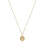 16" Necklace Gold - Saint Christopher Protection Small Gold Disc