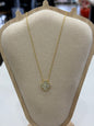 Gold Pave Small Clover Necklace