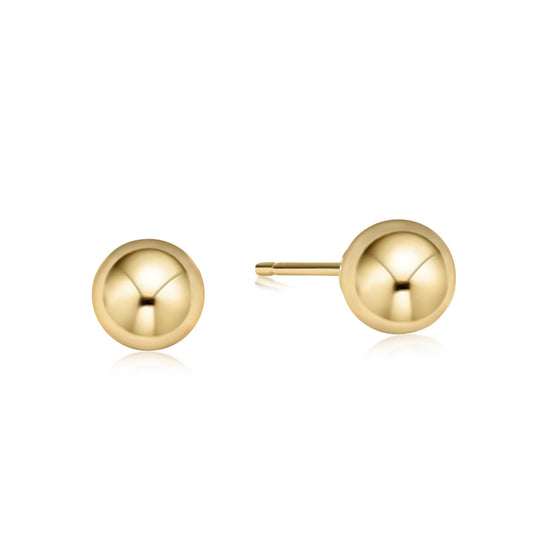 enewton Classic 8mm Ball Stud Earrings in Gold pair shown on white