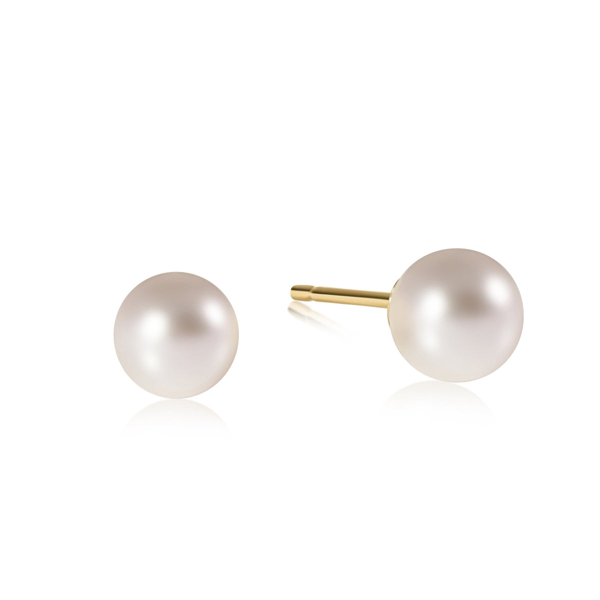 enewton Classic 8mm Ball Stud Earrings in Pearl pair shown on white