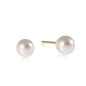 enewton Classic 8mm Ball Stud Earrings in Pearl pair shown on white