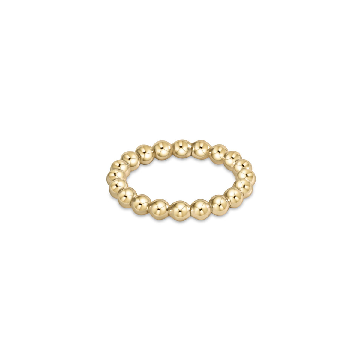 enewton Classic Gold 3mm Bead Ring in Size 8 shown upright on white