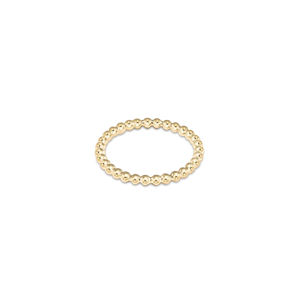 enewton Classic Gold 2mm Bead Ring in Size 7 shown upright on white