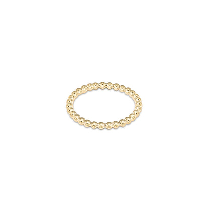 enewton Classic Gold 2mm Bead Ring in Size 7 shown upright on white