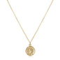 16" Necklace Gold - Saint Christopher Protection Gold Disc