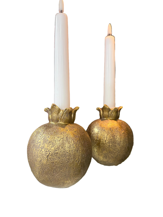 Gold Resin Pomegranate Candle Holder