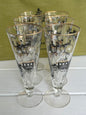 Set of 6, Rare Vintage MCM Curio Carriage Pilsner Libby Fluted Champagne Glasses