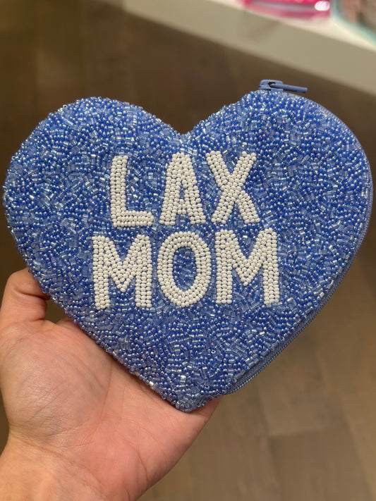 Lax Mom Heart Shape Coin Purse