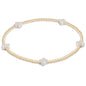 enewton egirl Signature Cross Small 2mm Gold Bracelet in Off-White shown flat