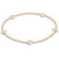 Signature Cross Small Gold Pattern 2mm Bead Bracelet - Off-white