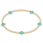 enewton Signature Cross Small 2mm Gold Beaded Bracelet in Mint shown flat