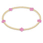 enewton Signature Cross Small 2mm Gold Bracelet in Bright Pink shown flat