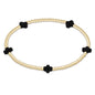 enewton Signature Cross Small 2mm Gold Beaded Bracelet in Onyx shown flat