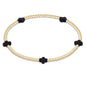 enewton Signature Cross Small 2mm Gold Beaded Bracelet in Navy shown flat